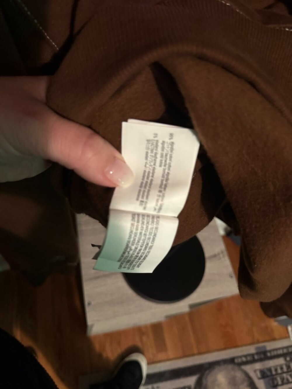 Zara Brown Contrast Stitch Hoodie Sweatshirt NWT Size L - Picture 12 of 12